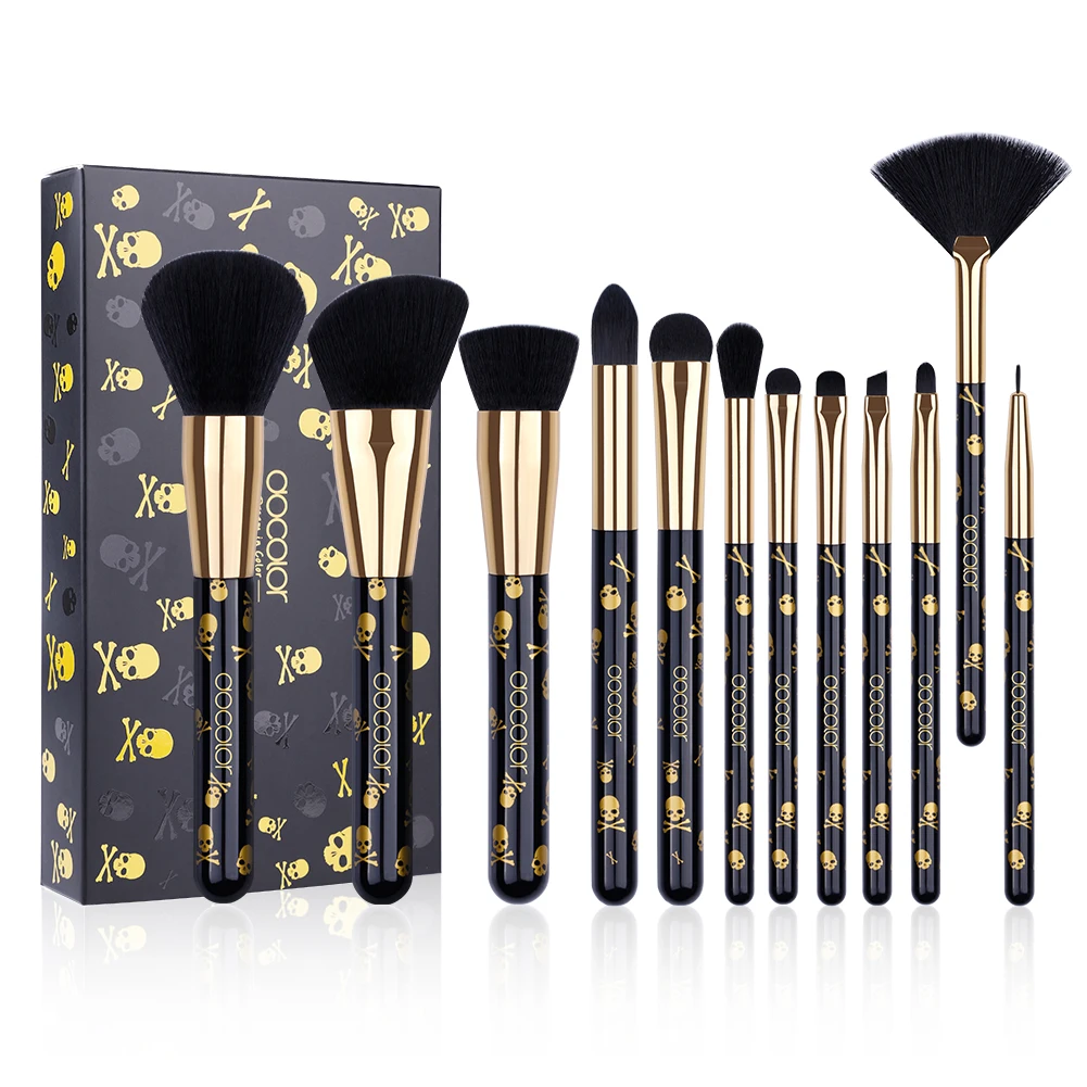 
P1202 Docolor Gothic style - 12 Piece Unique Handle Design Makeup Brush Set with quick-drying fibrous hair 