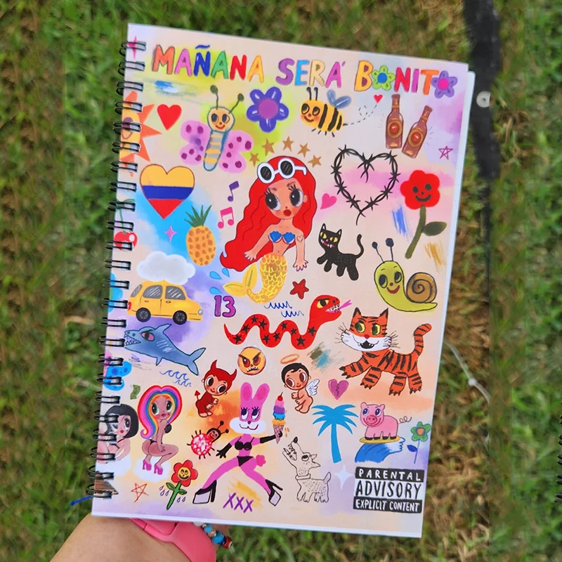 Hot Selling Sublimation Heat Transfer Coated Notepad A4 A5 Coil Book Customized Printed Karol G Notebook for students