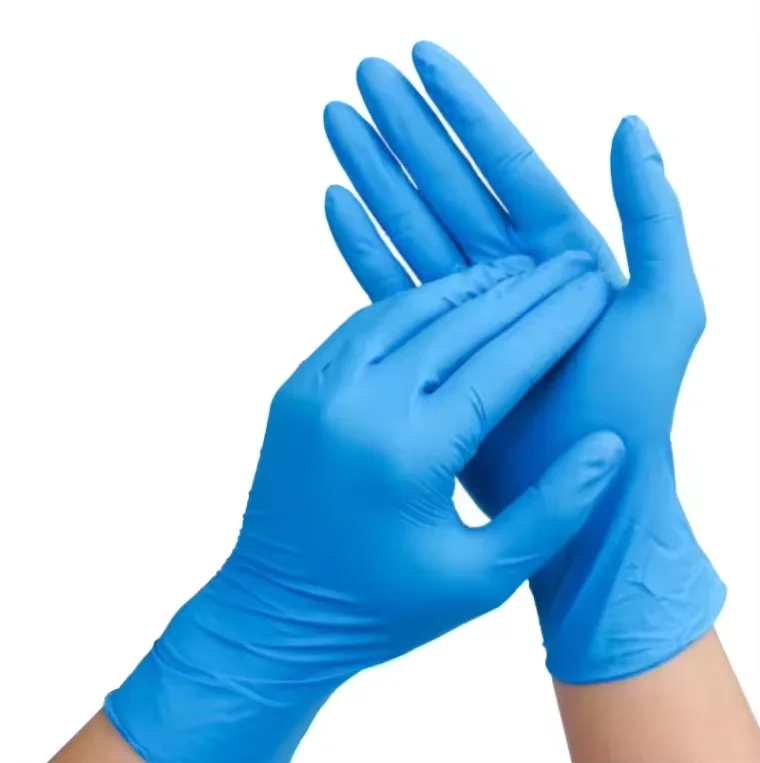 Biodegradable Sterile Surgical Nitrile Gloves Blue Coated Latex Free Powder