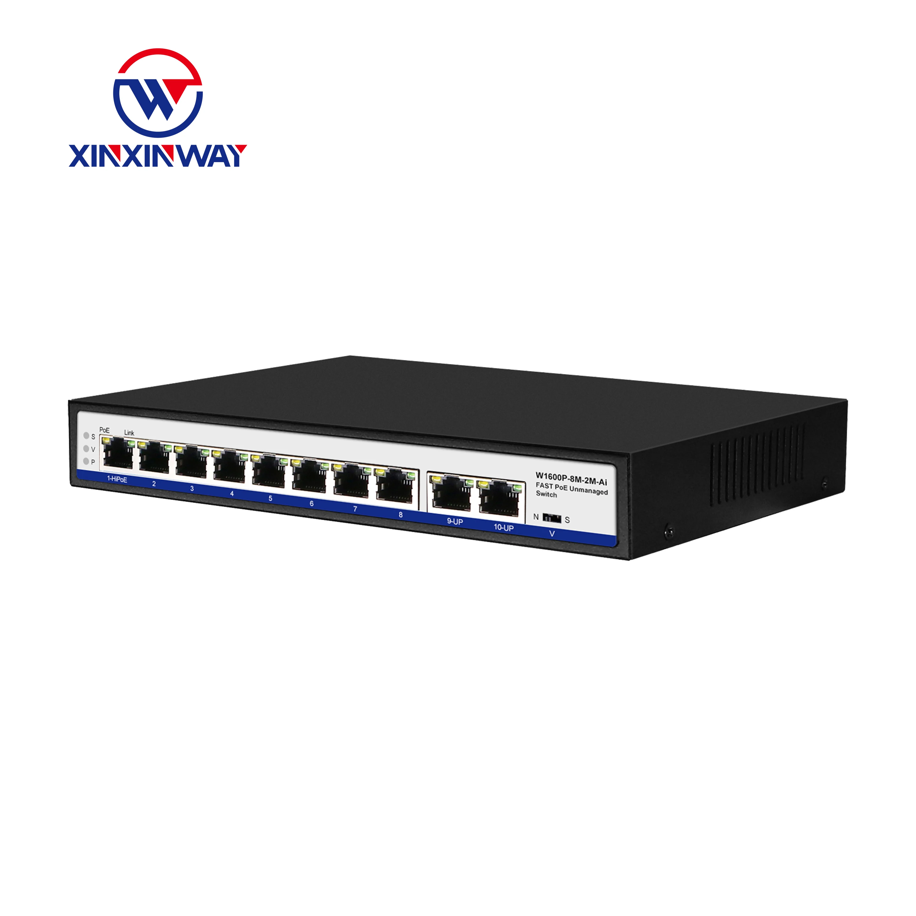  8 портов 100 м Поддержка VLAN 250 метров расстояние передачи POE AI сетевой коммутатор