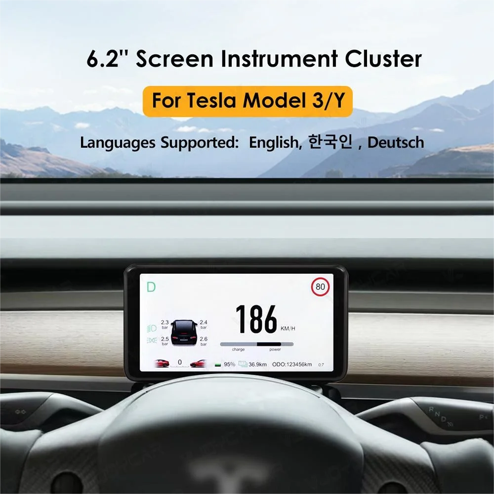 New trending 6.2 inch mini lcd dashboard hud screen instrument cluster for tesla model 3/Y