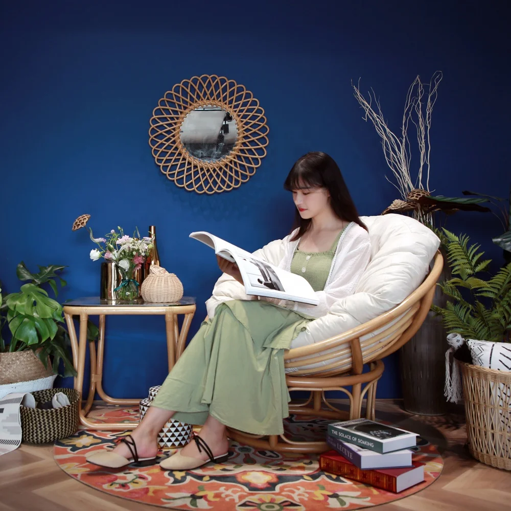 
Outdoor Garden Furniture Set Recliners Cafe Egg Lounge Beach Reclining Bar Hotel Rattan Chairs 