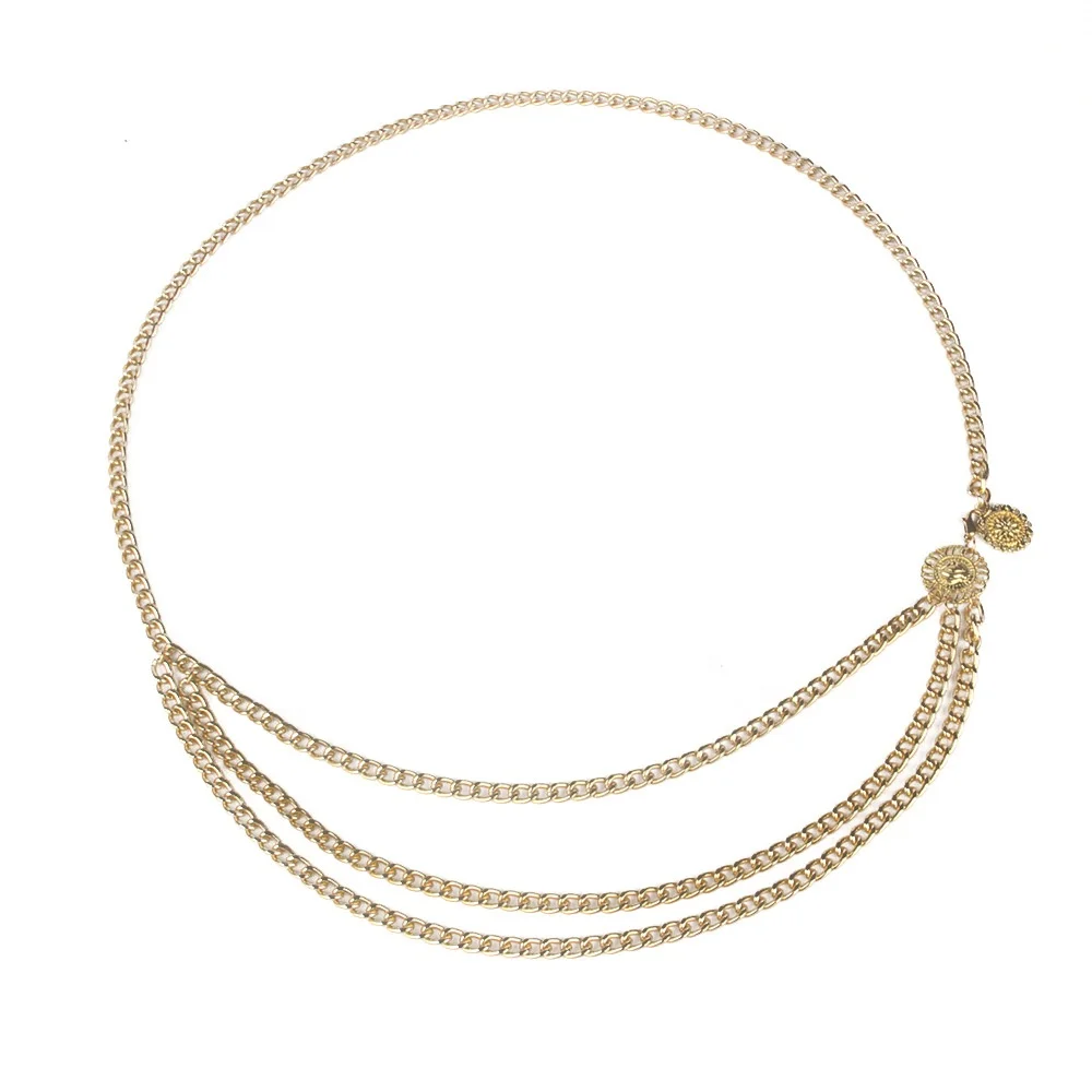 
Top fashion retro yoga sexy female body chain ornaments personality contracted unique Gold pLated belly chain waist chain 