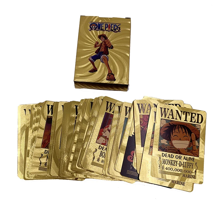 55pcs/Deck Japan Anime OP Booster Box Luffy Zoro Nami Game Trading Plastic Flash Gold Foil Plated Card