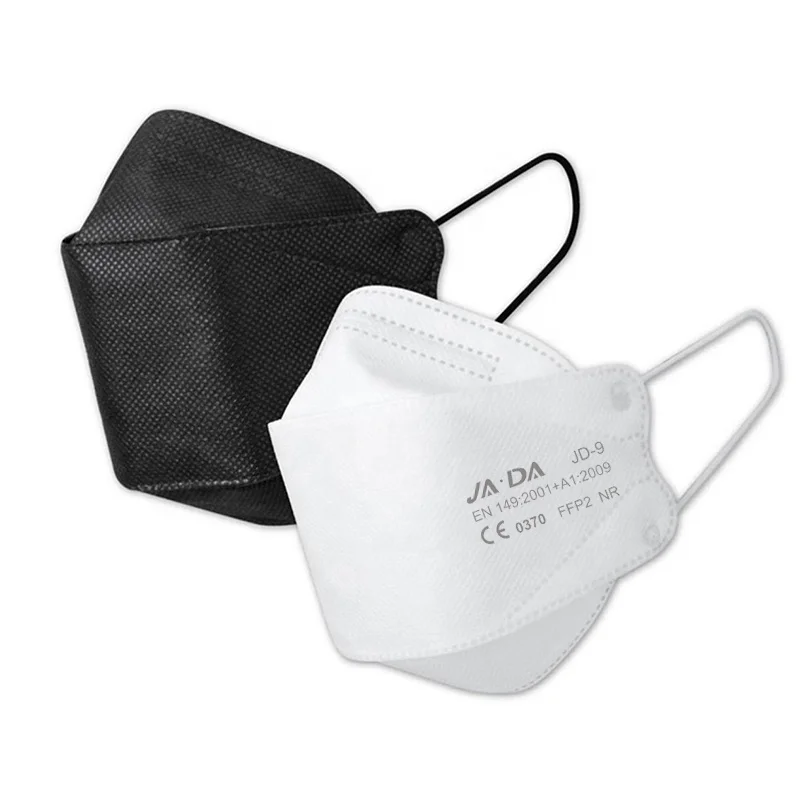 Wholesale disposable  adult ffp2 4 layer mask white korea fish shape protective ffp2 face mask