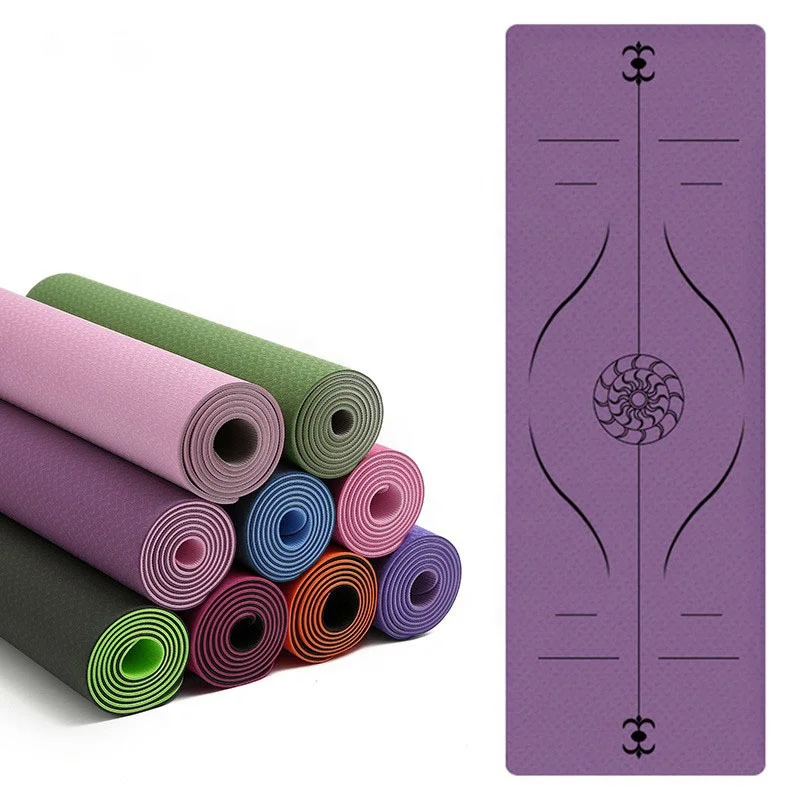 Stock Colors Logo Customized Design Printed Eco Friendly Light Weight TPE Yoga Mats
