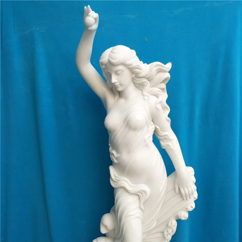 Hot sale Natural Hand Carved Stone Statue Life Size Marble Statue of Naked Woman for Sale shengye brand