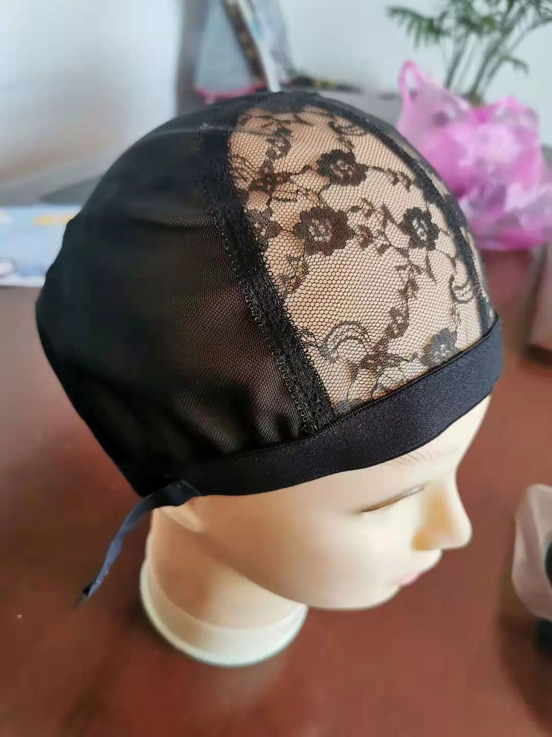 Base Black elastic mesh Wig net Adjustable breathable jew lace wig nets for making wigs