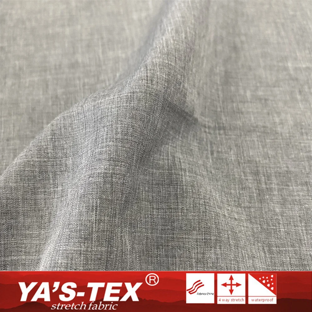 Recycled Yarn Polyester Spandex Woven Eco Friendly Sustainable Cationic Style Fabric for Garment