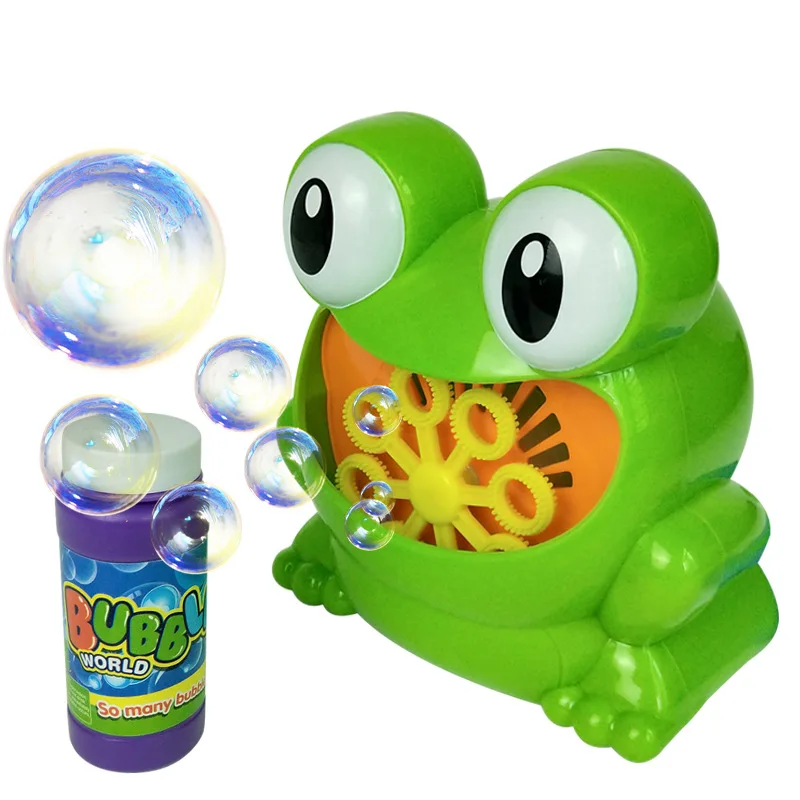 Hot Cute Funny Frog Automatic Bubble Machine Blower Maker  Toy for Kids  Summer Outdoor