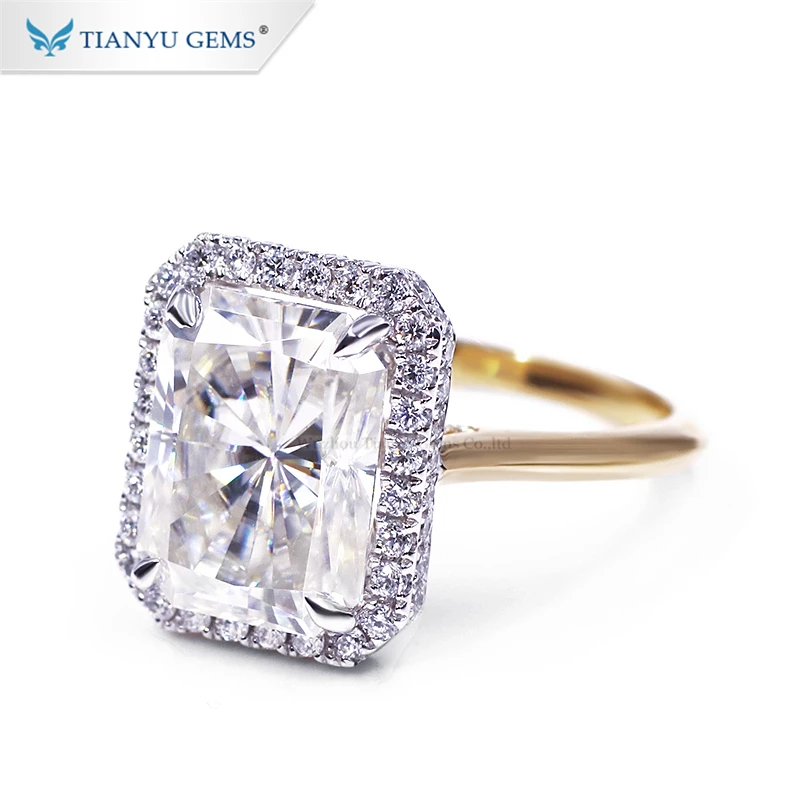 
Tianyu Gems customized 14K Yellow/White Gold big diamond moissanite engagement rings 