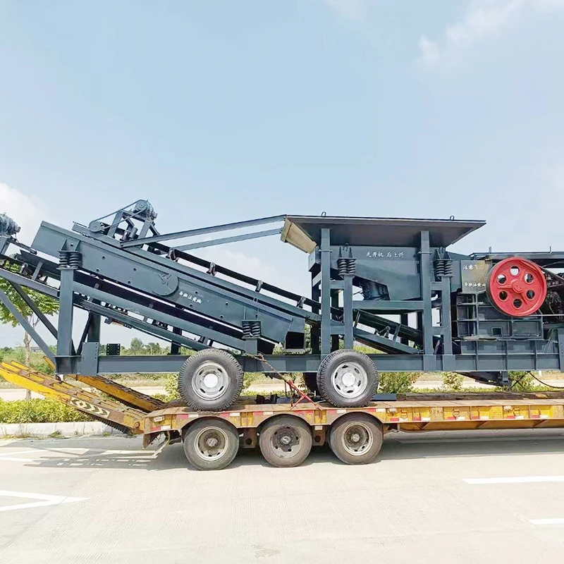 Good price portable Stone crushing plant tyre shredder scrap tire recycling equipment