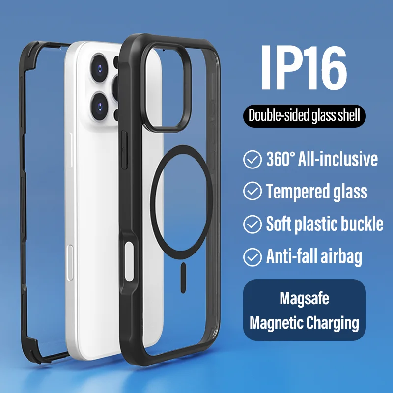 2025 Phone Case For iphone 16 15 14 13 12 Clear Shockproof Magnetic Matte Mobile Phone Case For iphone 16 Pro Max