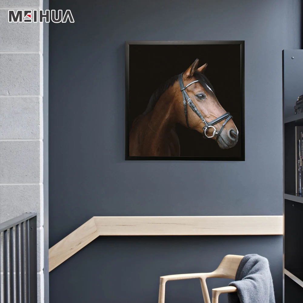 Live room framed canvas digital print painting horse wall art