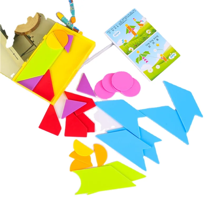 
Wholesale Kids Educational plastic Blocks Travel Game Tangrams plastic early education puzzle puzzle puzzle 