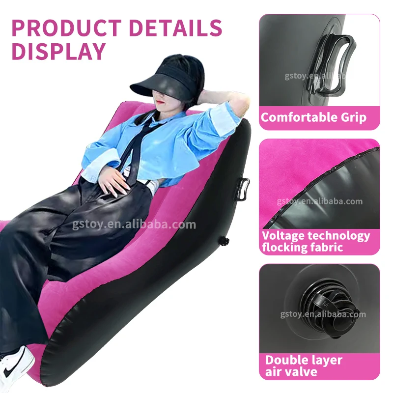 Modern Flocked S shaped sexy sofa bed adult luxury love positions cushion air chair couple inflatable sofa