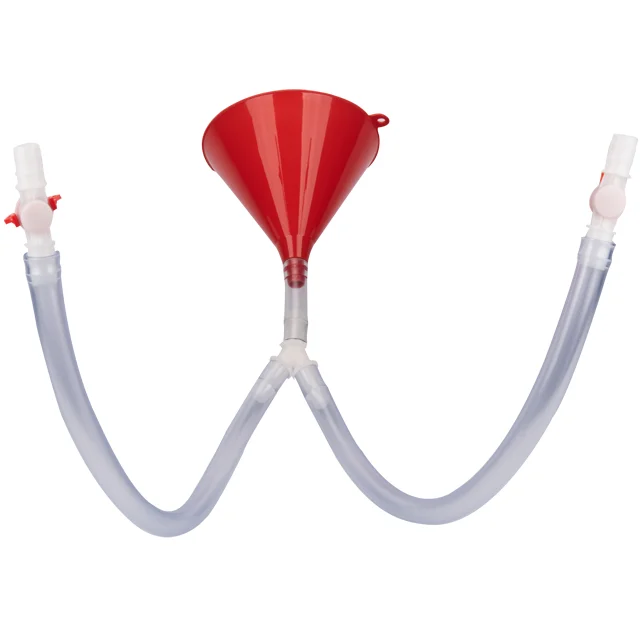 Best Price Drinking beerbongs Custom Bottle Funnel Beer Bongs with double feet Tubes