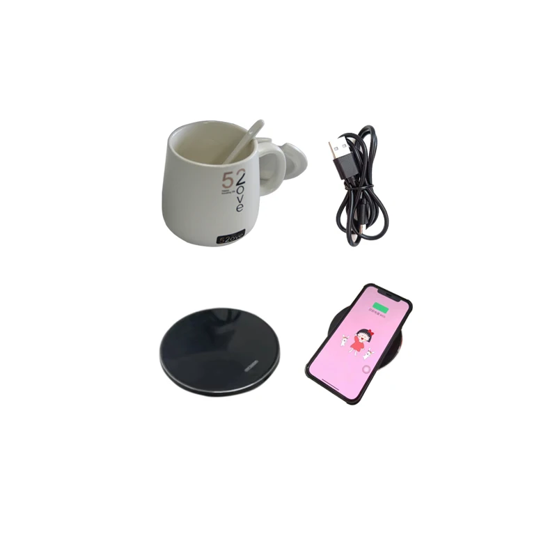 wireless mug warmer auto coffe cup heater gift set  Temperature 50 Degree 18W usb cup warmer for Christmas gift