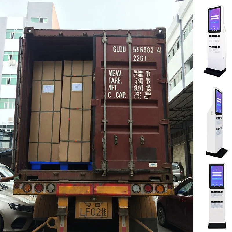 
OEM popular 10slots charger station power bank with LCD screen for bus station 