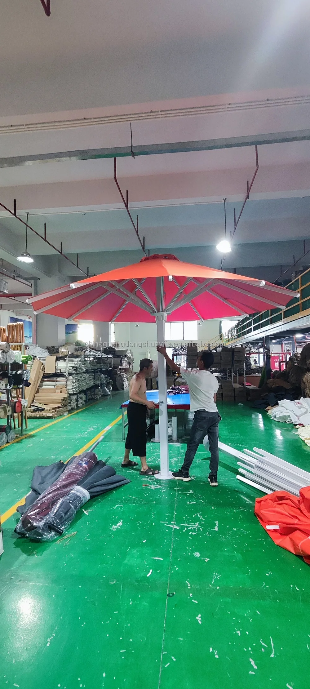 big outdoor umbrella 5m fiber ribs umbrella with logo modern design windshield waterproof large  outdoor patio umbrella