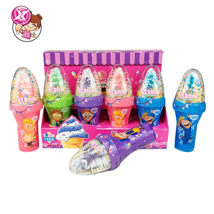 Factory wholesale candy sweet hard candy children colorful shaking rotating ice cream cartoon design fruit flavor Halal candy