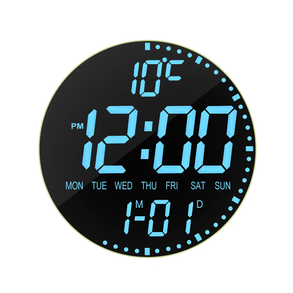 EMAF цифровые светодиодные часы креативные часы с большим экраном температурные часы пульт дистанционного управления