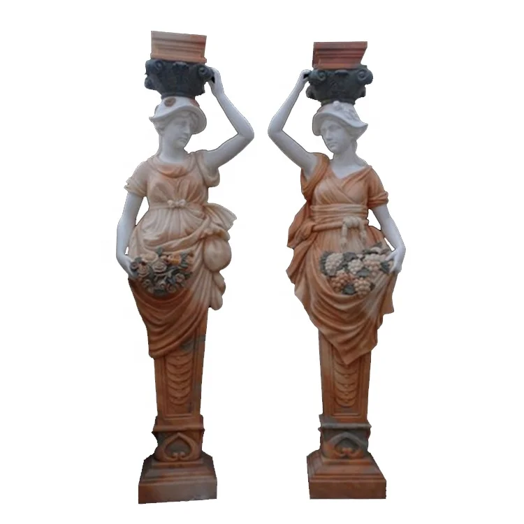 Egypt beige marble roman pillars granite columns solid marble columns with corinthian capitals