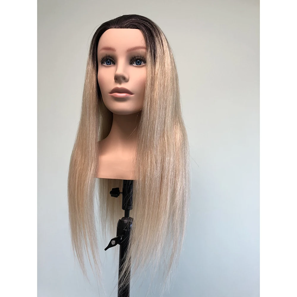 Ombre color europe face  maniquin head with shoulder for hairdresser