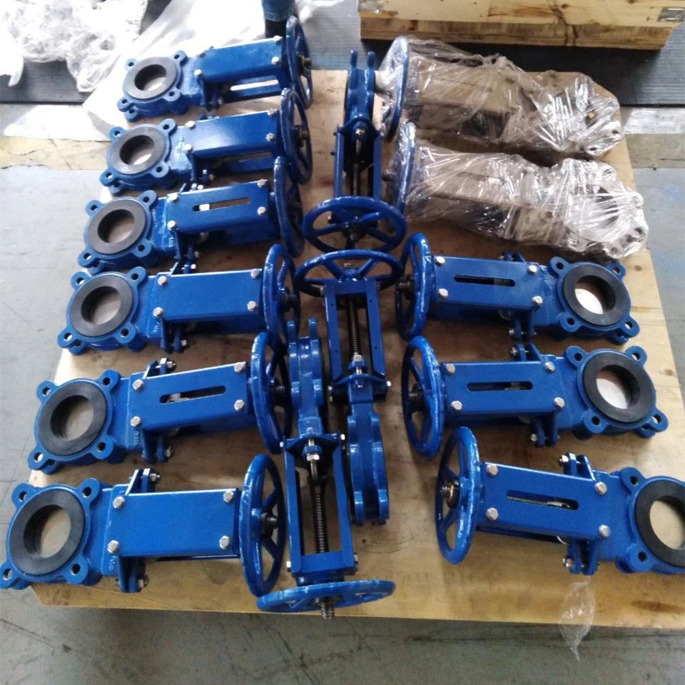 150LB Casting Steel Rubber-Seat Rising Stem Compressed Air Knife Gate Valve with CF8 Plate