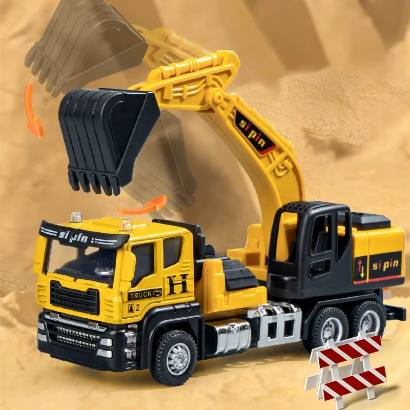 Alloy Engineering Vehicle Diecast Model Truck Pull Back Metal Diecast Model Truck toys for kids