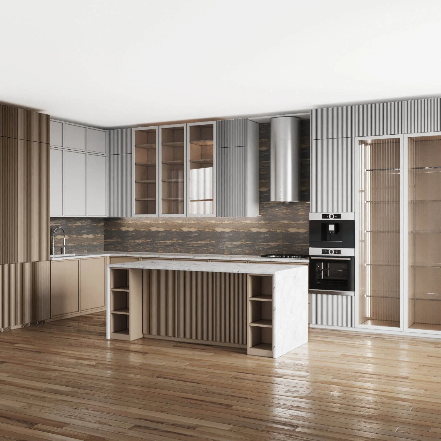PA whole house furniture luxury design solid wood uv melamine mdf for kitchen cabinet complete sets
