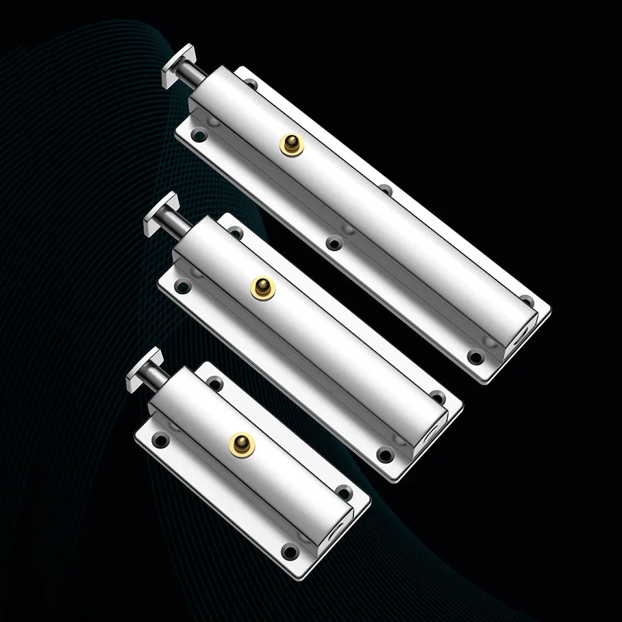 Stainless steel automatic spring latch bolt wooden door buckle anti-theft hitch old-style door lock