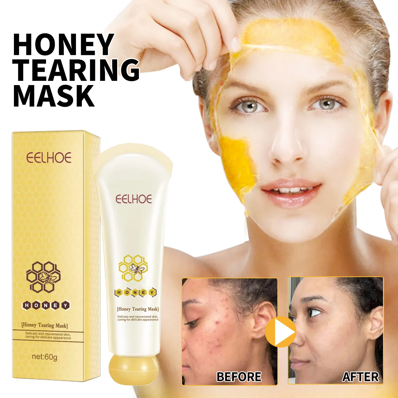 Wholesales Oil Control Painless Blackhead & Dead Skin Remover Facial  Pure Bee Venom Honey Peel Tearing Mask for All Skin Types