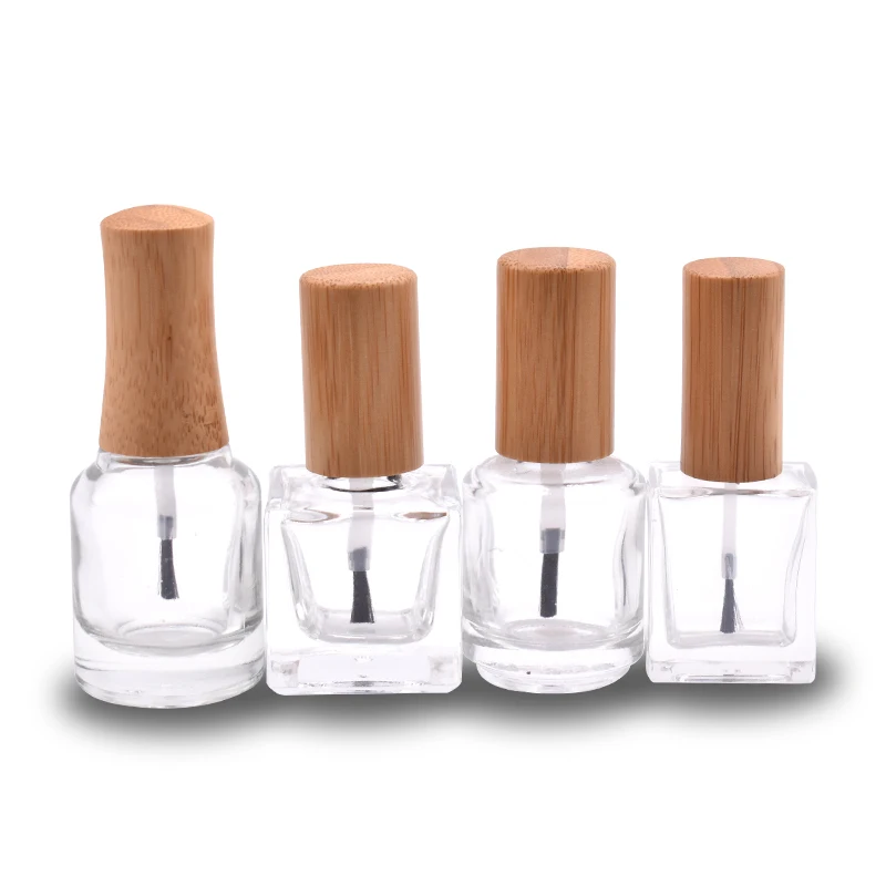 Luxury design Eco-friendly bamboo cap glass nail polish bottle supplier
