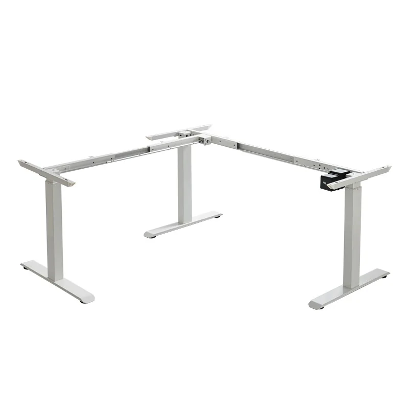 L-shaped 90 degree Angle Electric Standing Desk One Motor Height Adjustable Computer Desk
