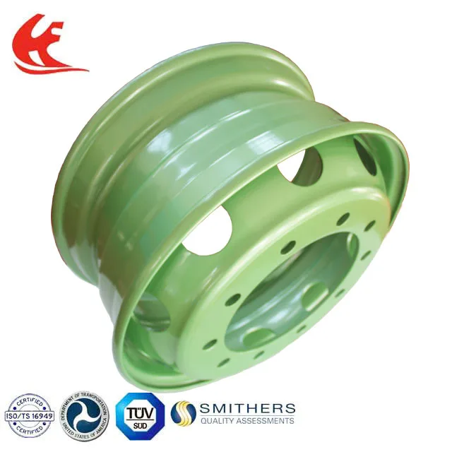 Green color painted Truck Wheel Rim 22.5x9.00 with good price