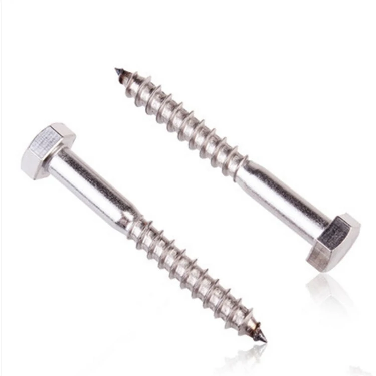 
Goshen DIN571 Hexagon Head Wood Screws W6 Stainless Steel 304 Half Thread Top Fastener Supplier 