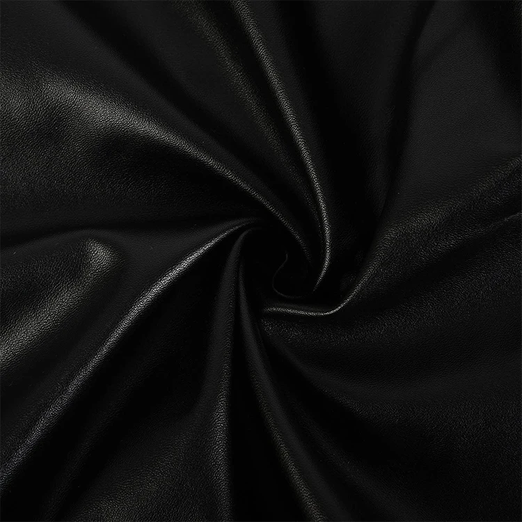 Streetwear faux leather shorts custom logo drawstring waist black color casual shorts for men