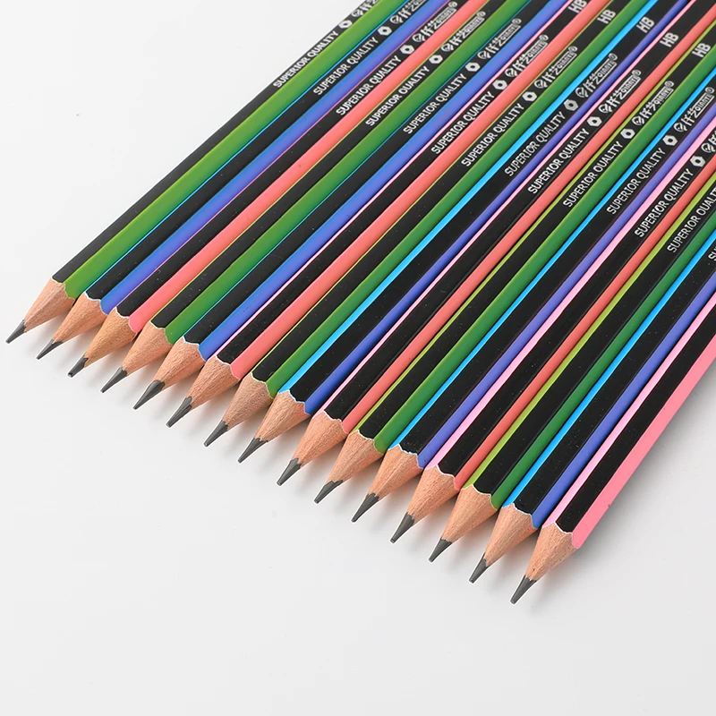 
High Quality Professional Artist Drawing Mini Natural 12pcs Drawing Pencil Set hb standard eraser pencil 