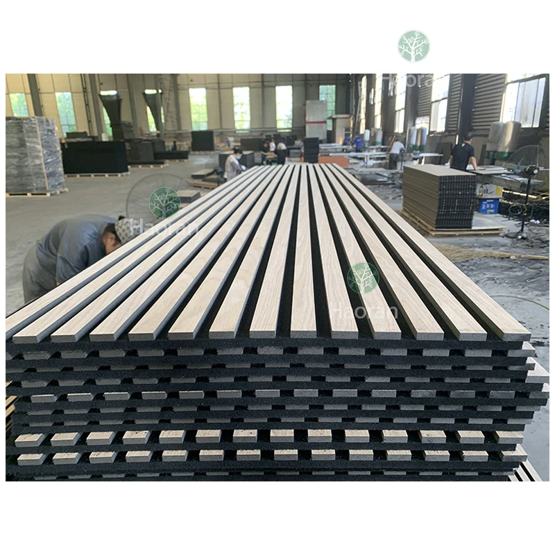 High quality soundproof wall panels MDF akupanel wood slatted wall acoustic felt panels for interior decoration Wall And Ceiling