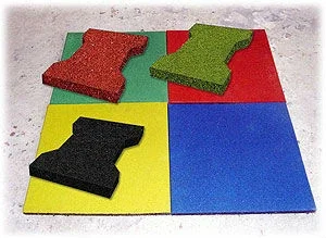 
Shock resistant Non slip recycled rubber bricks for walkway 