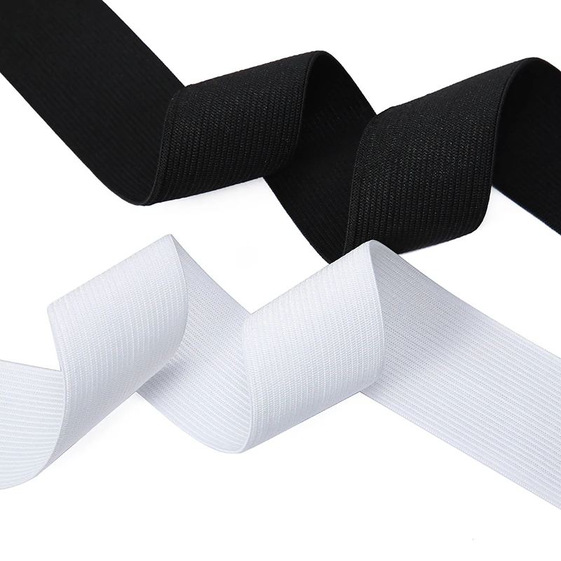 Free sample high quality ribbon fitness Flat Knitted elastic webbing 25 mm wrist Elastic Band for underwear