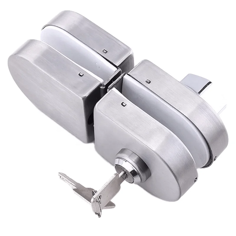 Kensharp Commercial Stainless Steel Door Hardware Glass Patch Fitting Lock Frameless Sliding Tempered Glass Door Lock