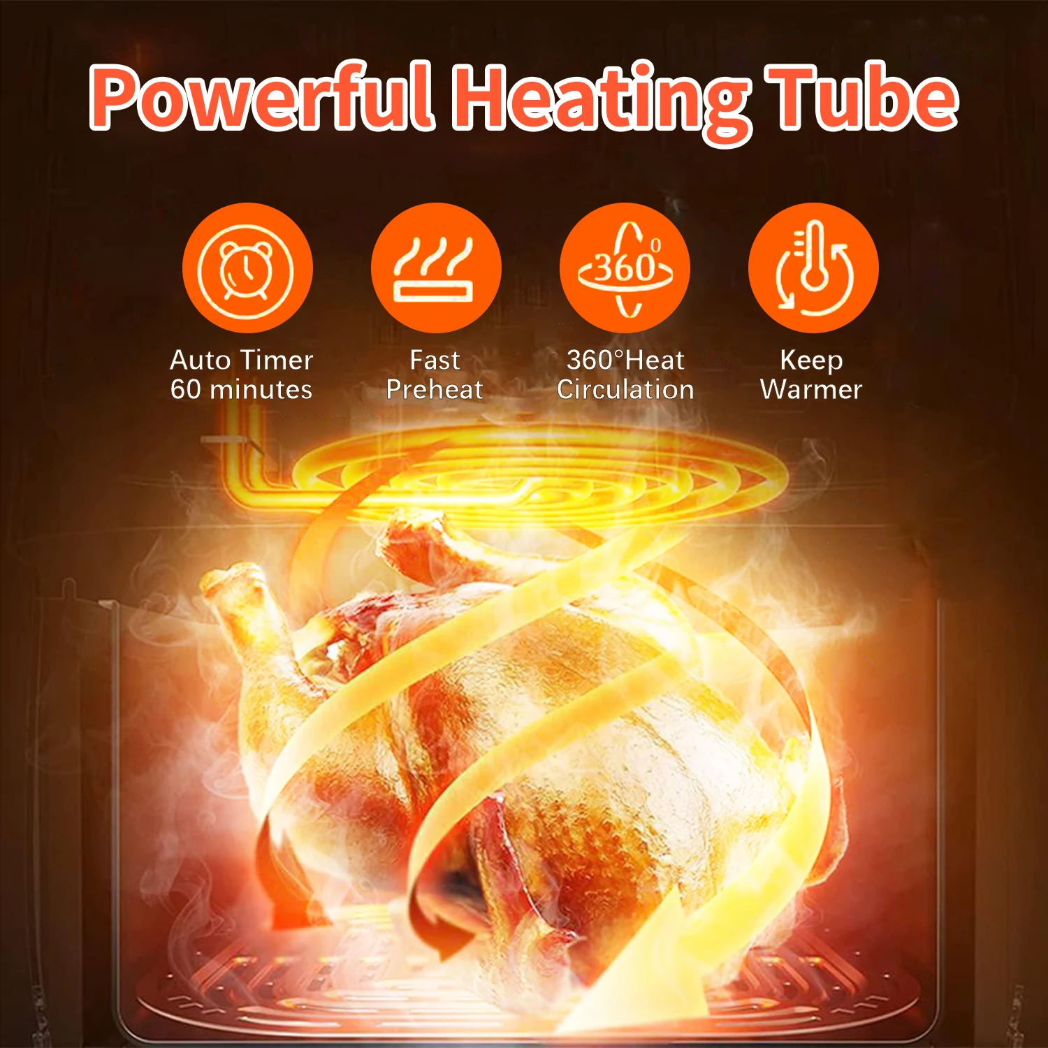 Household 8L Air Deep Fryer Electric Healthy Digital Display Temperature Control Rapid Smart Air Fryer