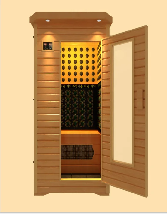 Hemlock wood far infrared sauna room hot sale dry sauna one person