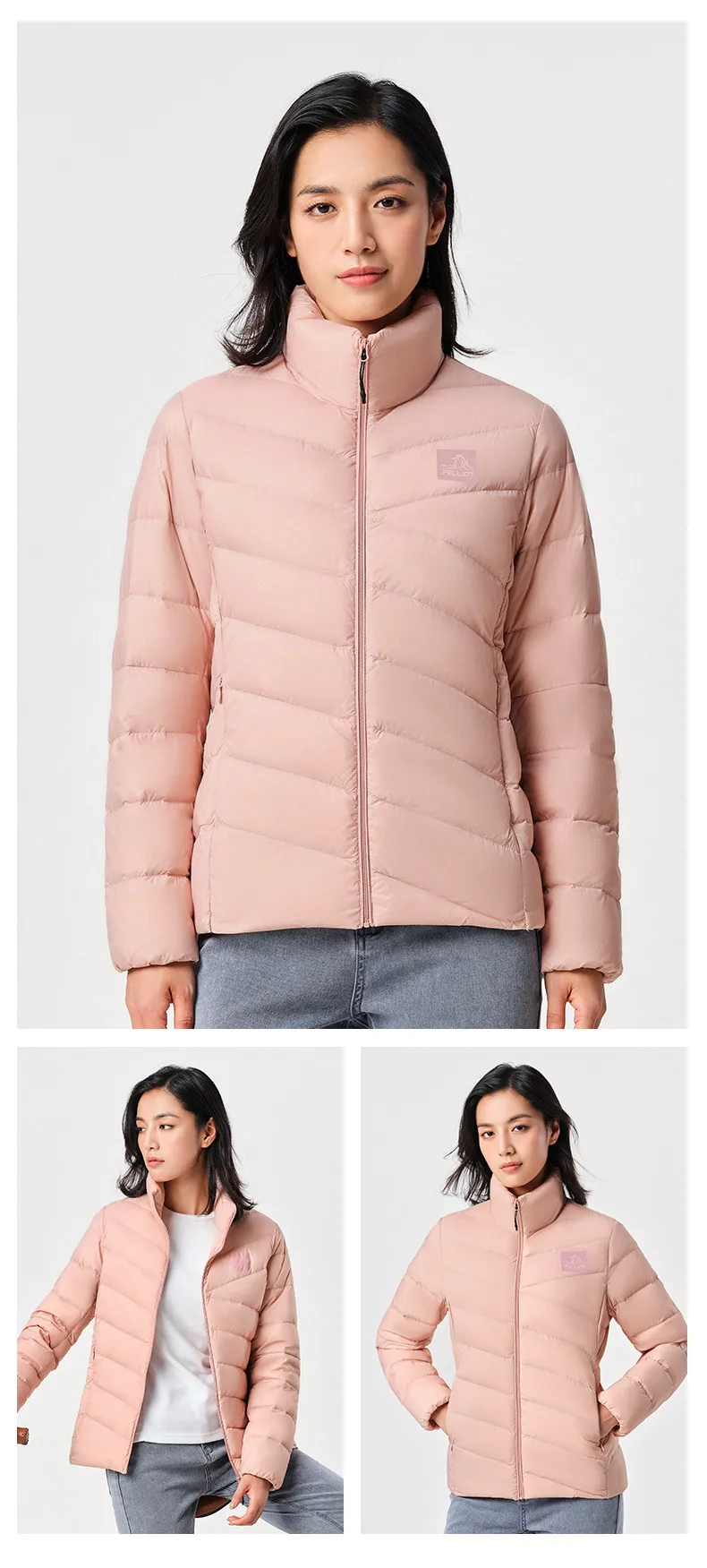 PELLIOT winter thin ultra light warm plus size stand collar 700 fill power stand collar 90 white duck down jacket