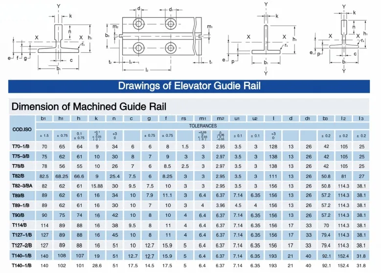 guide rail factory  whole sizes passenger elevator guide rail  accessories machined elevator garage escalator
