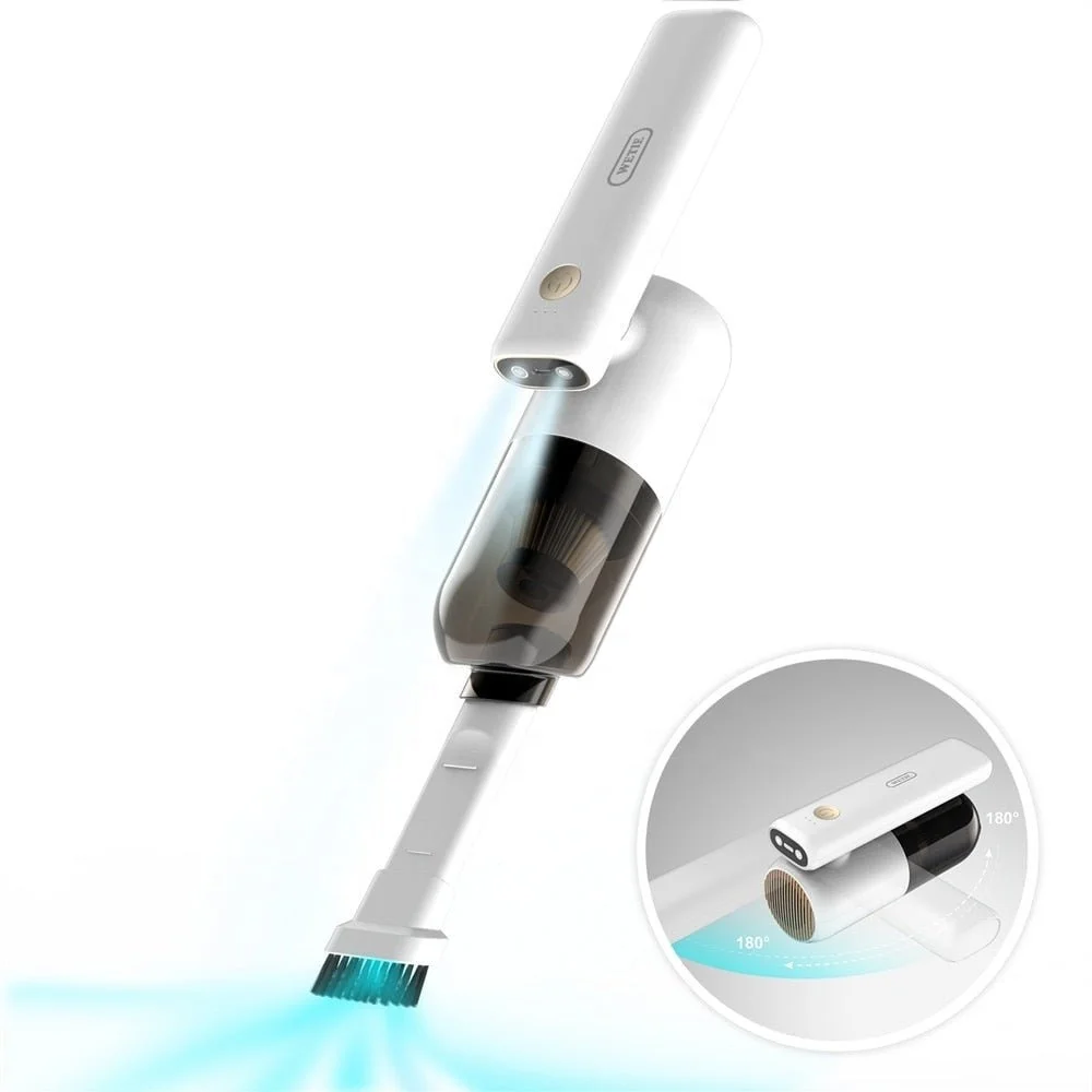 2022 New Product Front Led Light  Power Bank 3 in 1 Rotatly Detachable Handheld Cordless MIni Car Vaccum  Cleaner For Car