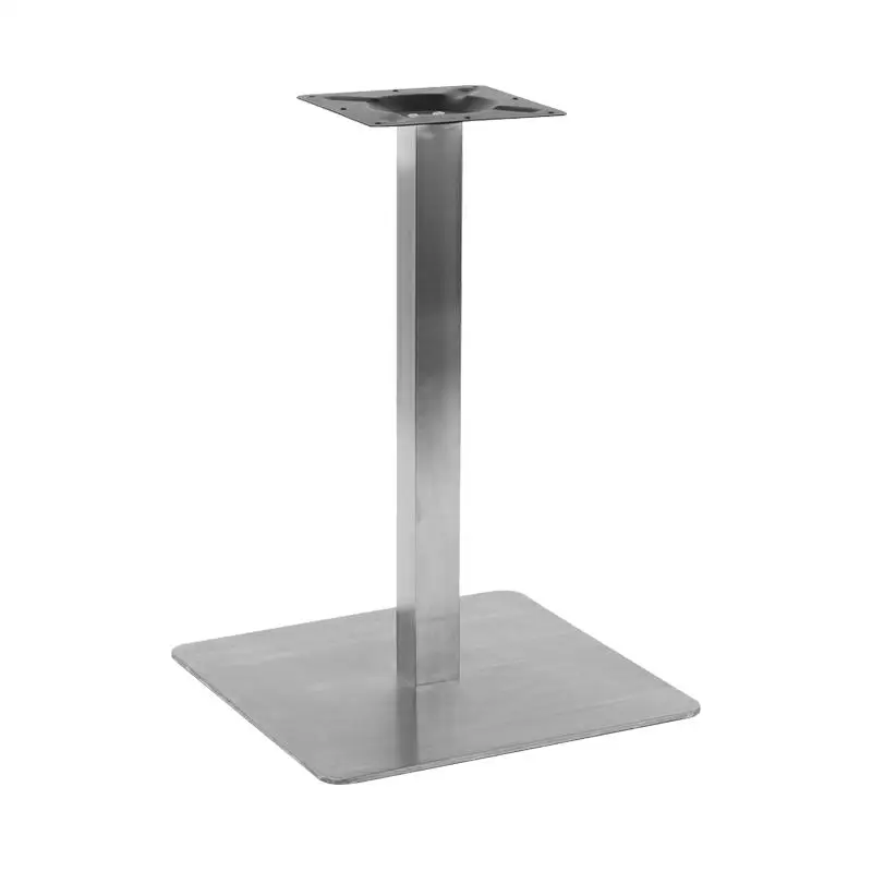 AAG European Vintage Luxury Brushed Finish Stainless Steel Square Outdoor Garden Table Base For Cafe Dining Restaurant Table Leg