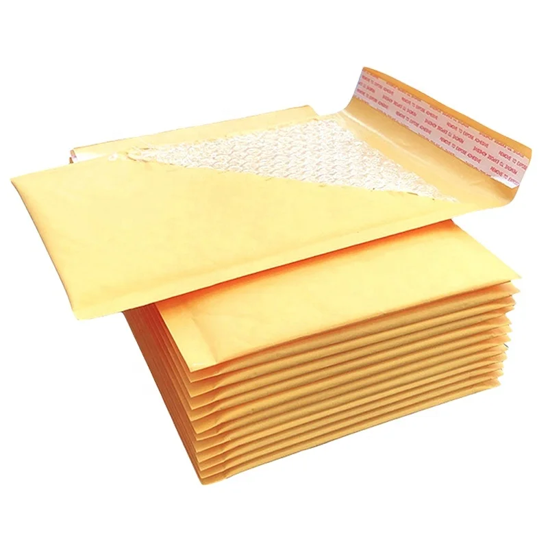Hot Sale Wholesale Price Kraft Bubble Mailers With Strong Self Seal Adhesive Gold Paper Envelop Padded Envelope